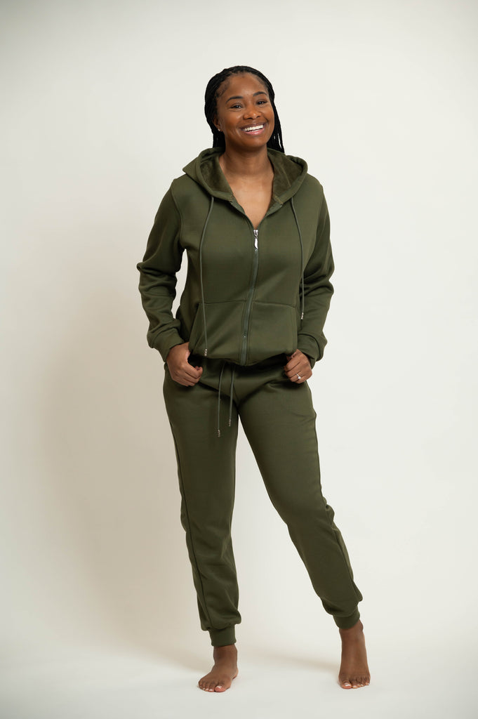 Olive jogger set sale